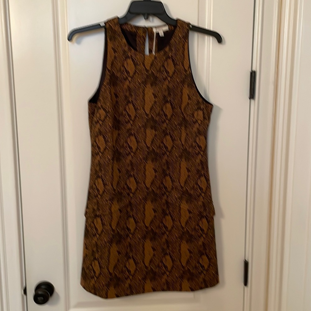 JOIE Python Snake Print Jumper Dress Sleeveless Pockets Animal Print ~ Large